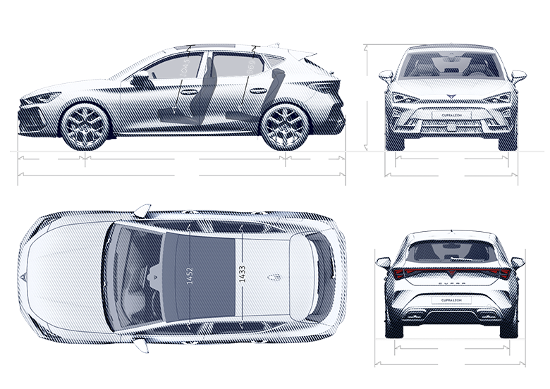 Dimension details of the CUPRA Leon VZ