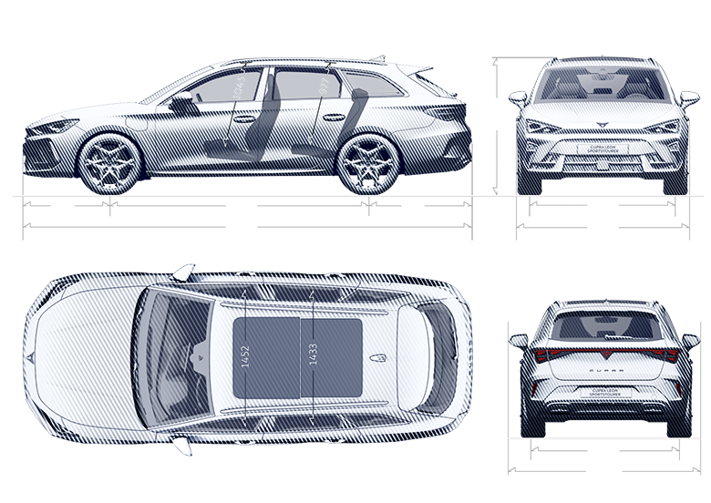 Dimension details of the CUPRA Leon Sportstourer
