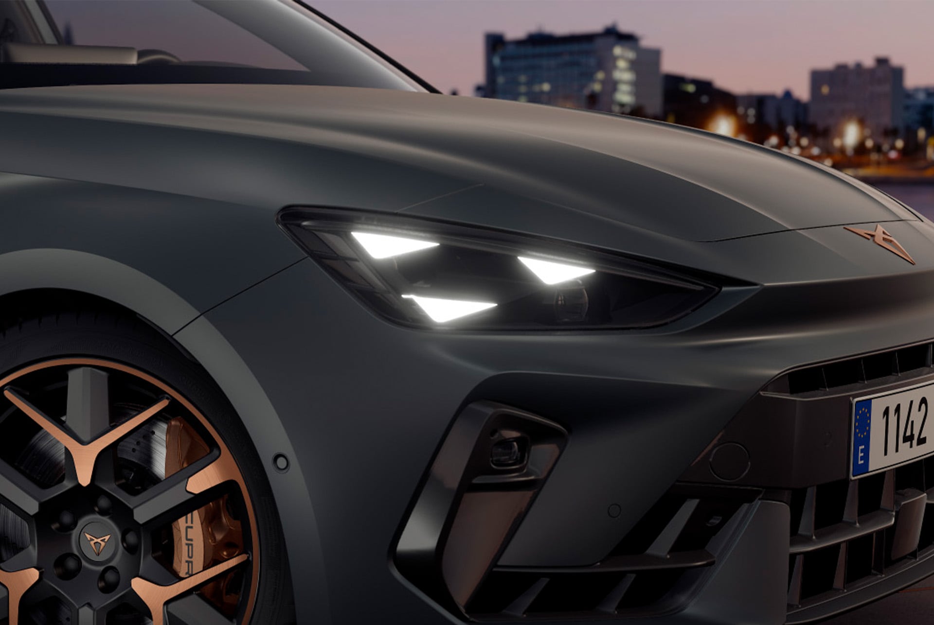 crop of new cupra leon sportstourer 2025 pure performance equipment pack, matrix LED lights, featuring a distinctive signature, coupled with a multifunction camera.